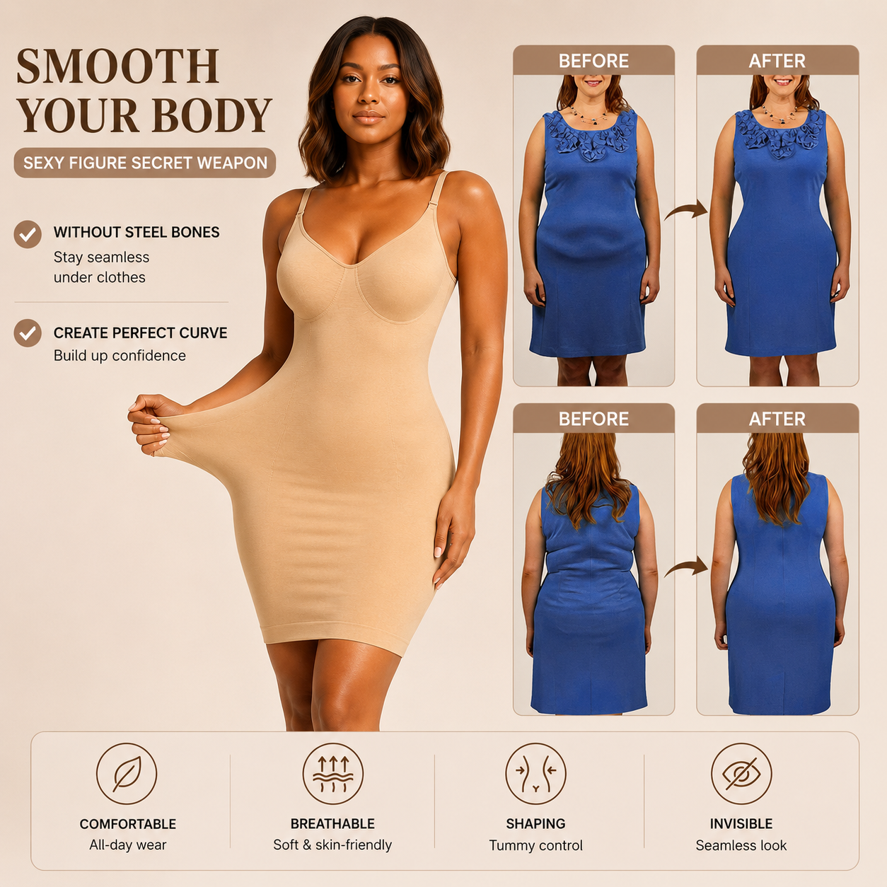 Sculpting Shapewear Slip Dress