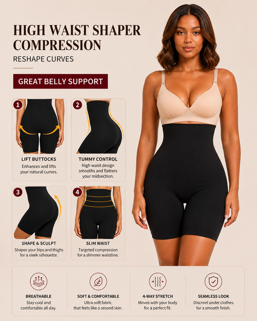 Pantalones cortos moldeadores de talle alto