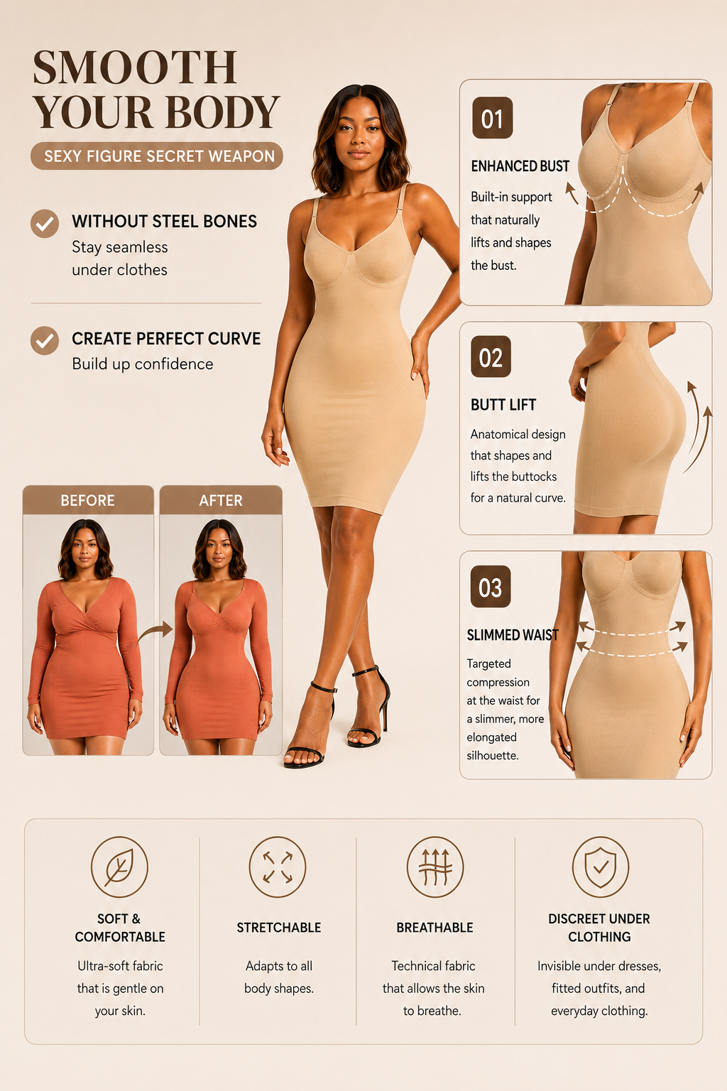 Sculpting Shapewear Slip Dress