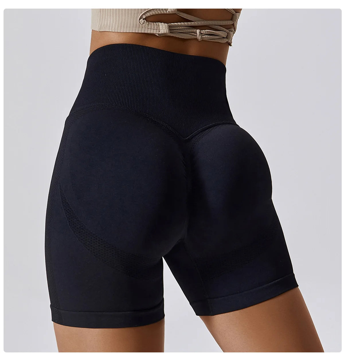 Pantalones cortos de gimnasio de escultura sin costuras